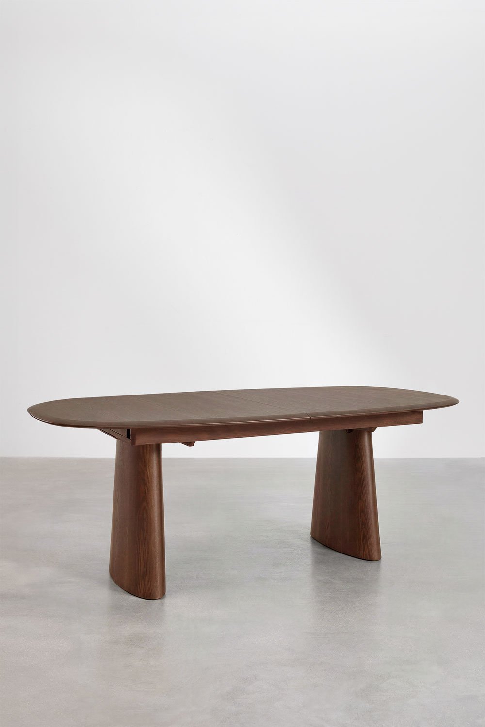 Ovaler ausziehbarer Esstisch aus MDF und Eschenfurnier Nuveta, Galeriebild 3