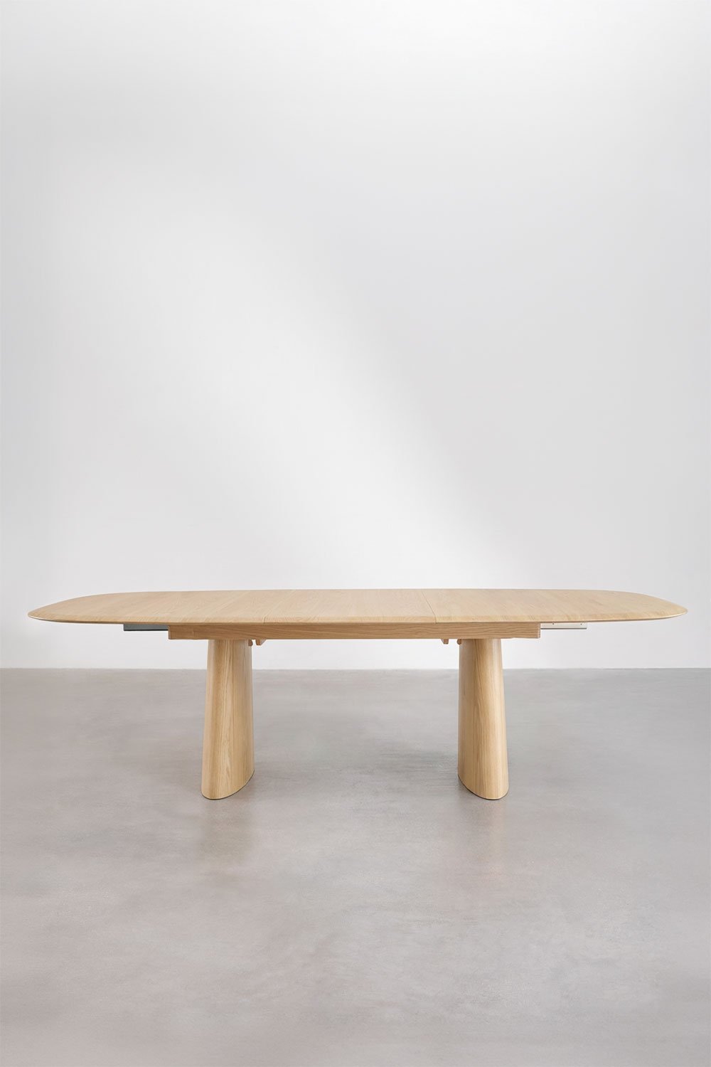 Ovaler ausziehbarer Esstisch aus MDF und Eschenfurnier Nuveta, Galeriebild 6