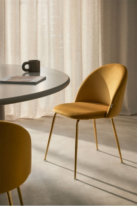 Esszimmerstuhl aus Samt Kana Design - Senf