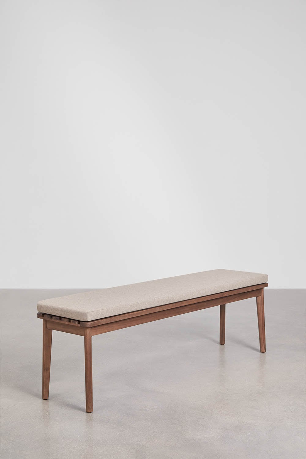 160 cm Bank aus Akazienholz und Kaela-Stoff, Galeriebild 1