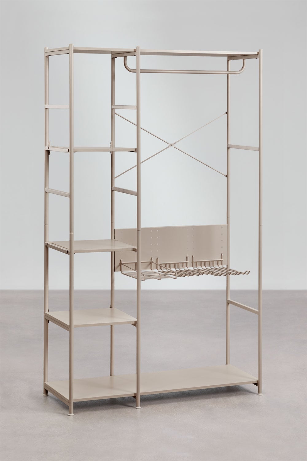 Offenes 3-teiliges Modulares Schrankelement mit 2 Regalen aus Eisen Elviah, Galeriebild 4