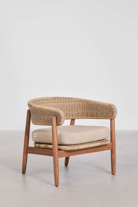 Gartenstuhl aus Akazienholz und synthetischem Rattan Ribeira