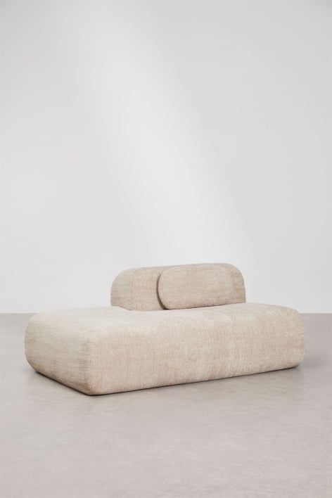 Linkes Recamier-Modul für modulare Chenille-Sofas, vakuumverpackt Merida - Dicke Chenille in Beige Tapioka
