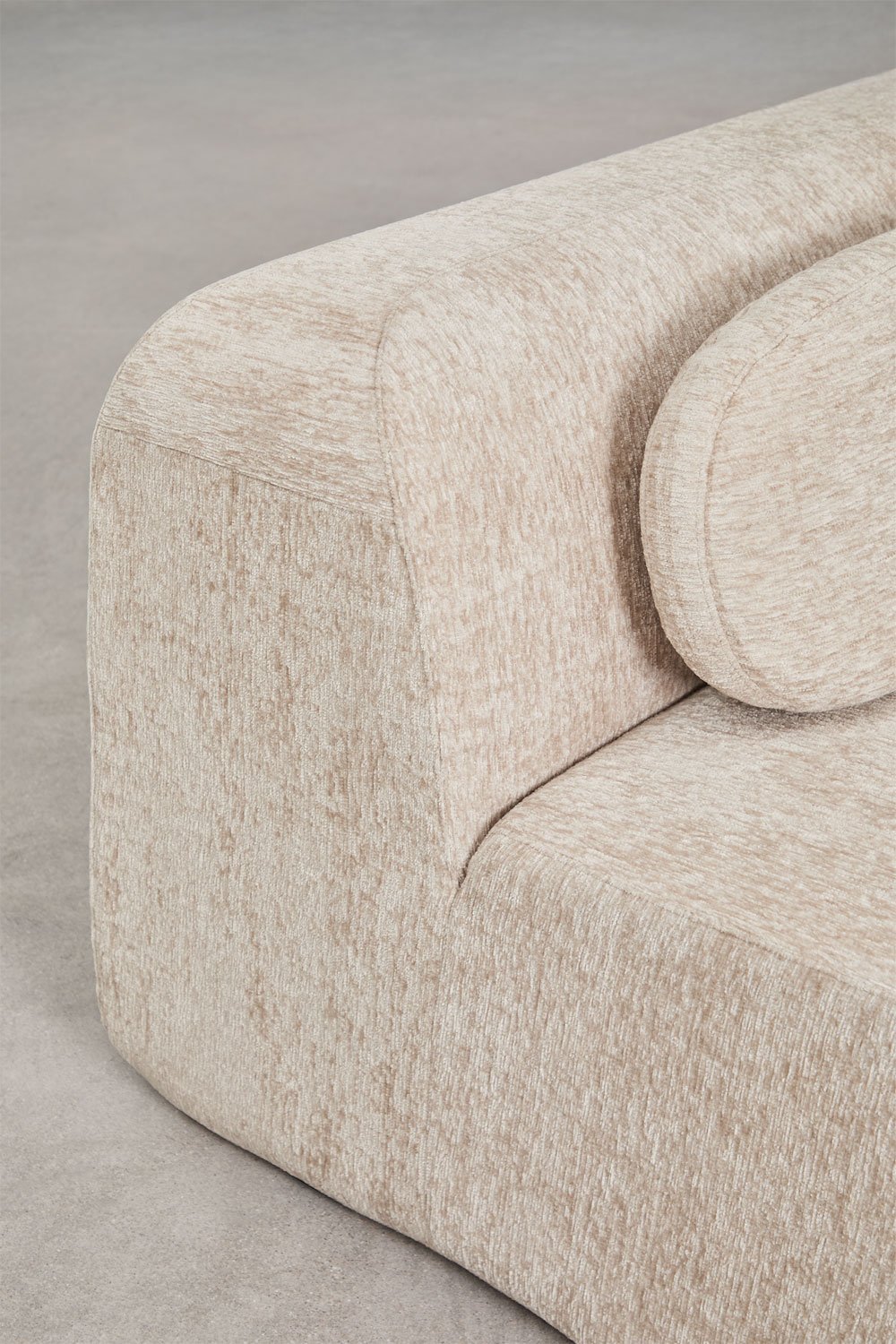 Rechtes Recamiermodul für modulare Chenille-Sofas, vakuumverpackt Merida, Galeriebild 2