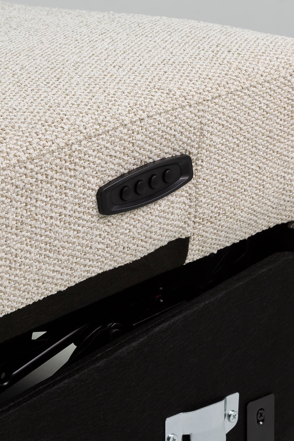 Wohnzimmer-Set mit 2-Sitzer-Elektro-Sofa mit Relaxfunktion und Sessel aus Chenille Sirex, Galeriebild 16