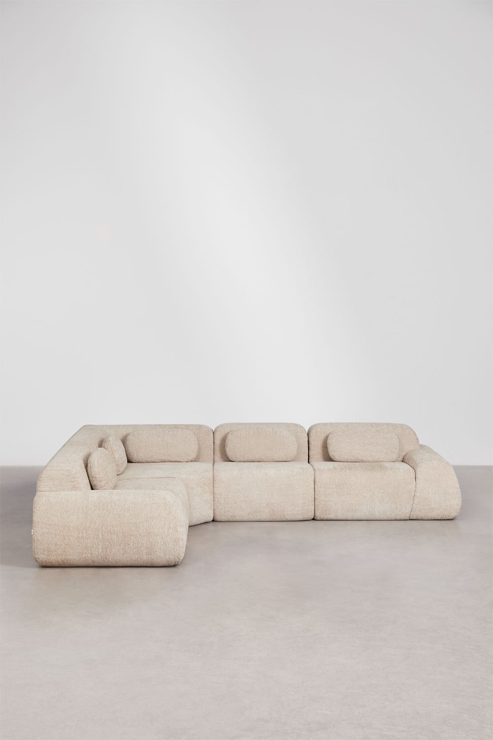 Modulares Ecksofa aus 4 Teilen aus Chenille, vakuumverpackt Merida, Galeriebild 5
