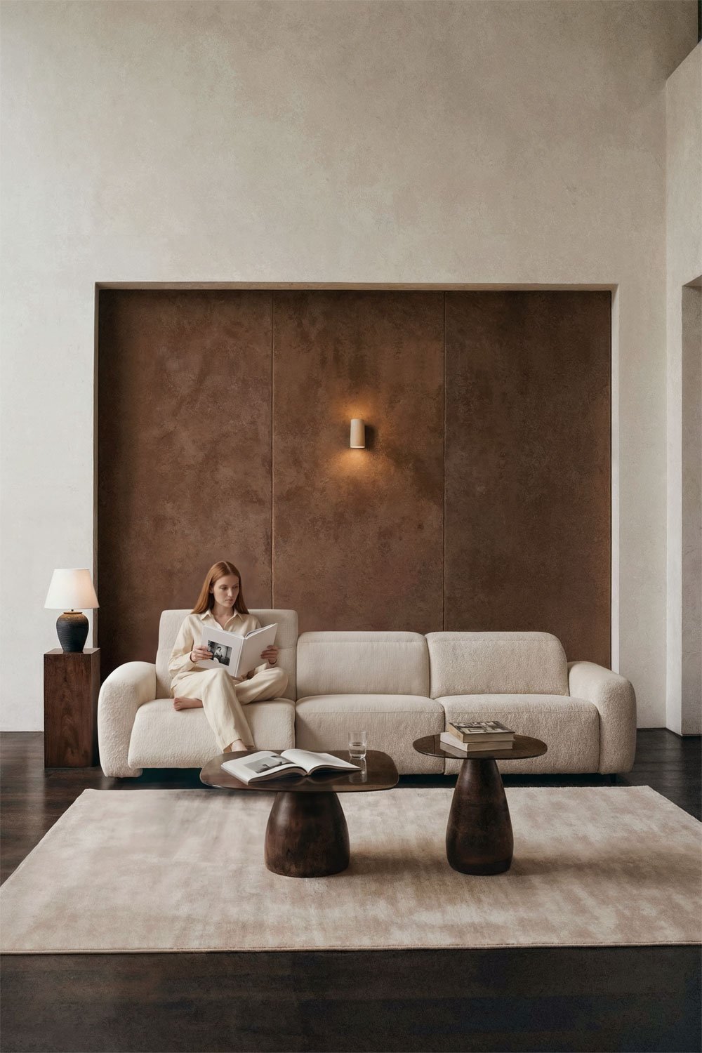 Elektrisches 3-Sitzer-Sofa mit verstellbarer Rückenlehne aus Chenille Sirex, Galeriebild 3