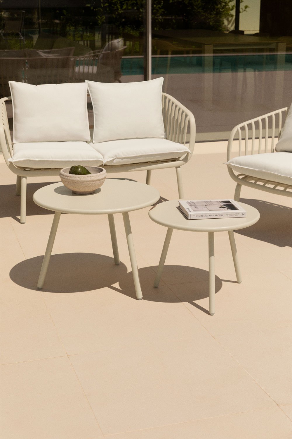 Set aus 2 Beistelltischen für den Garten aus Stahl Aradina, Galeriebild 5
