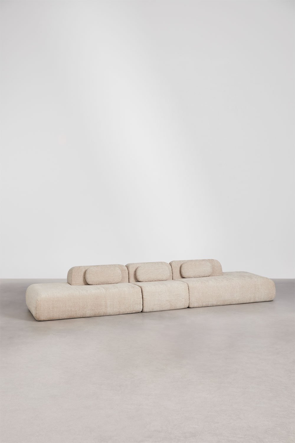 3-teiliges modulares Sofa mit doppelseitigem Chaiselongue aus Chenille, vakuumverpackt Merida, Galeriebild 3