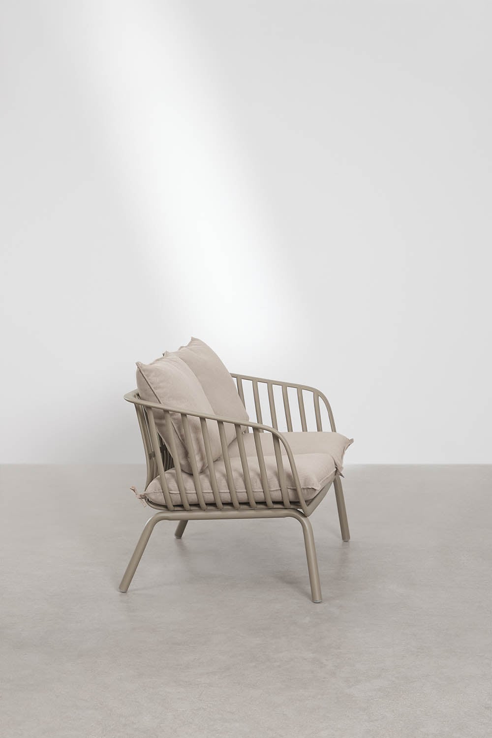 2-Sitzer Garten-Sofa aus Stahl und Polypropylen Aradina, Galeriebild 2