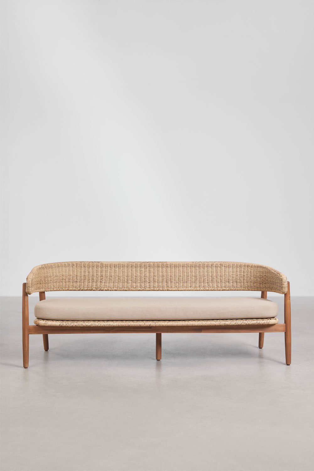 3-Sitzer Garten-Sofa aus Akazienholz und synthetischem Rattan Ribeira, Galeriebild 3