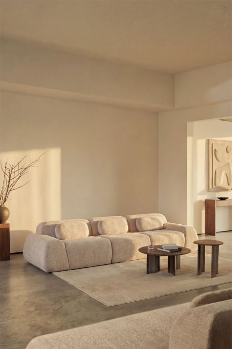 3-teiliges modulares Sofa aus Chenille, vakuumverpackt Merida