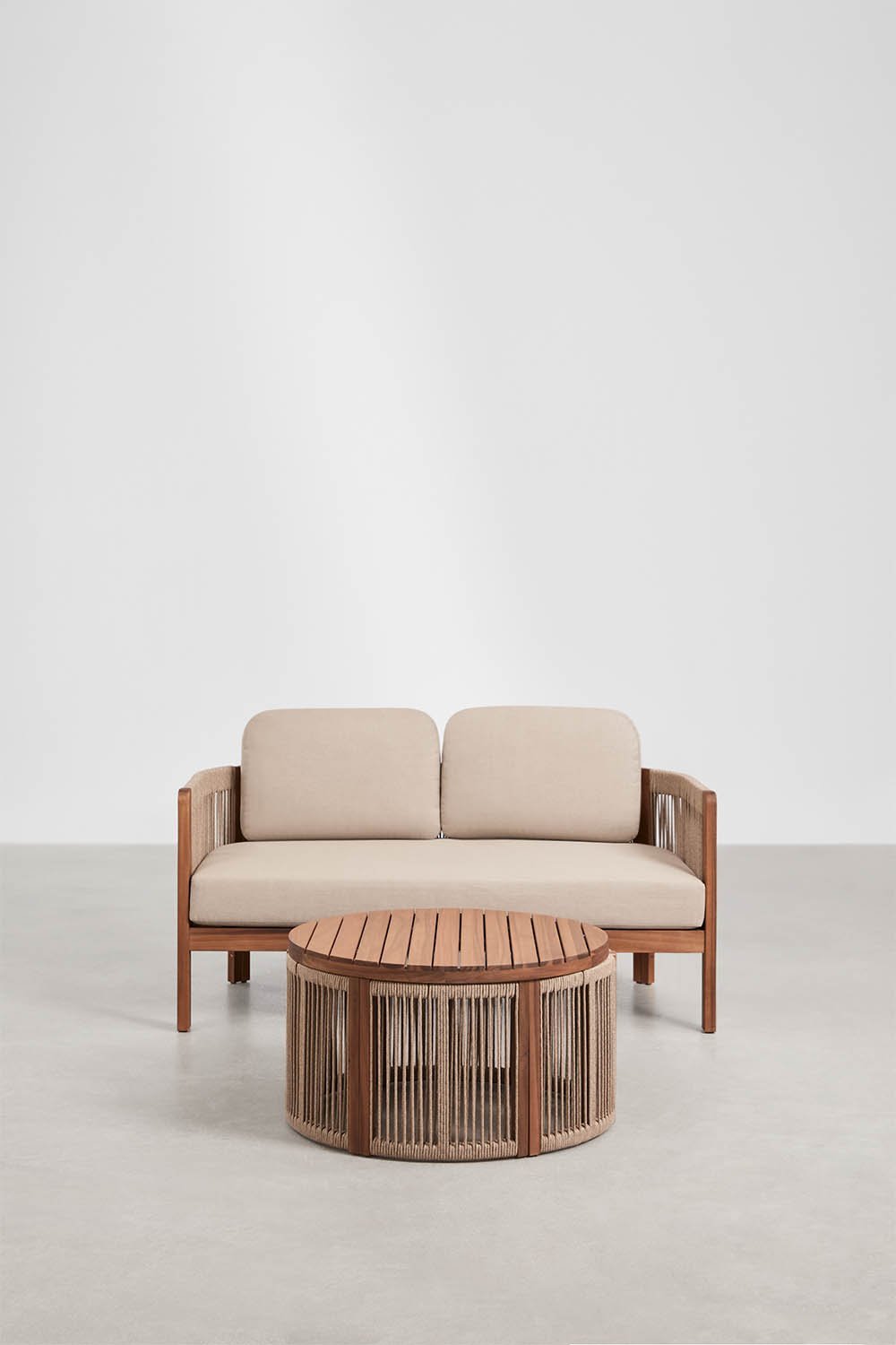 Serel Gartenset mit 2-Sitzer-Sofa und Couchtisch aus Akazienholz, Galeriebild 1