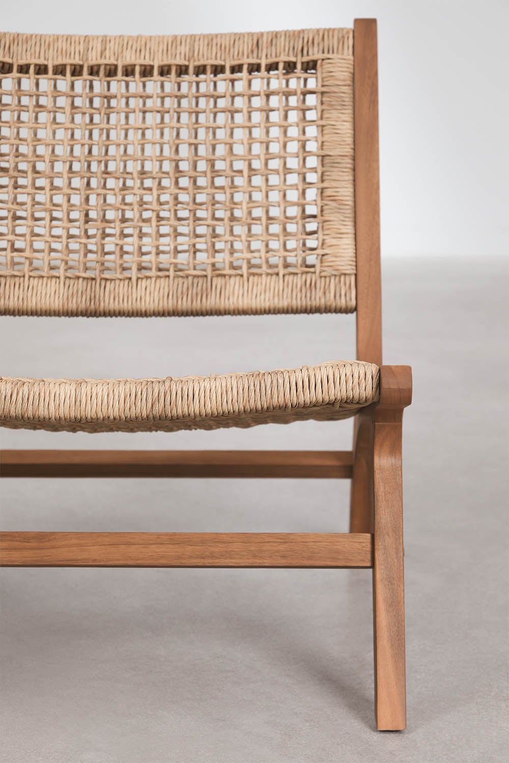 Sessel aus Akazienholz und synthetischem Rattan Verlian, Galeriebild 4