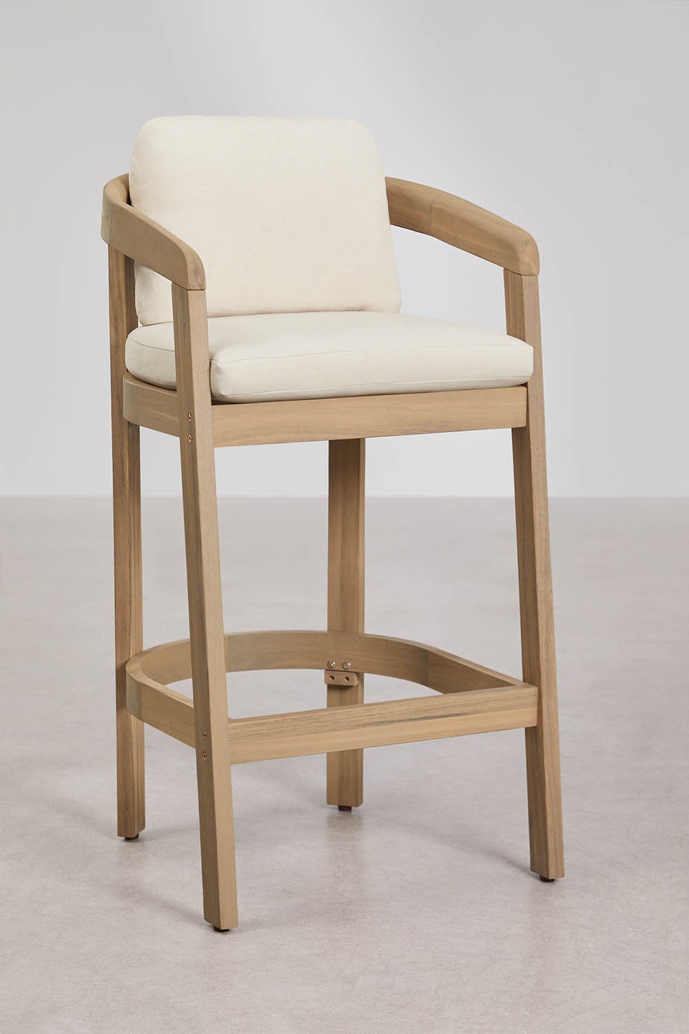 Hoher Hocker aus Uleno-Akazienholz, Galeriebild 1