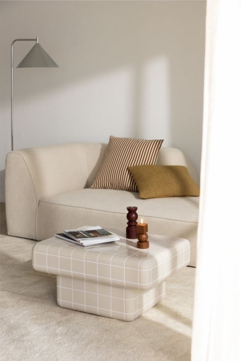 Rechteckiger Couchtisch aus Beton und Fiberglas Eleonor