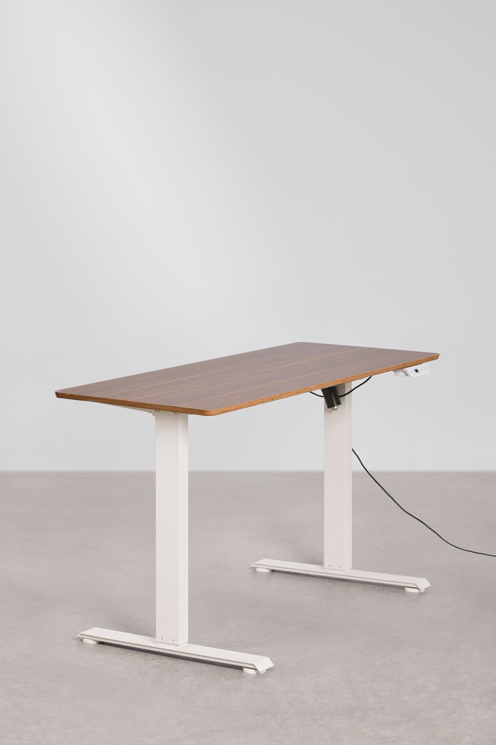 Elektrisch höhenverstellbarer rechteckiger Schreibtisch mit Speicherfunktion aus Holz und Eisen Serpi, Galeriebild 2