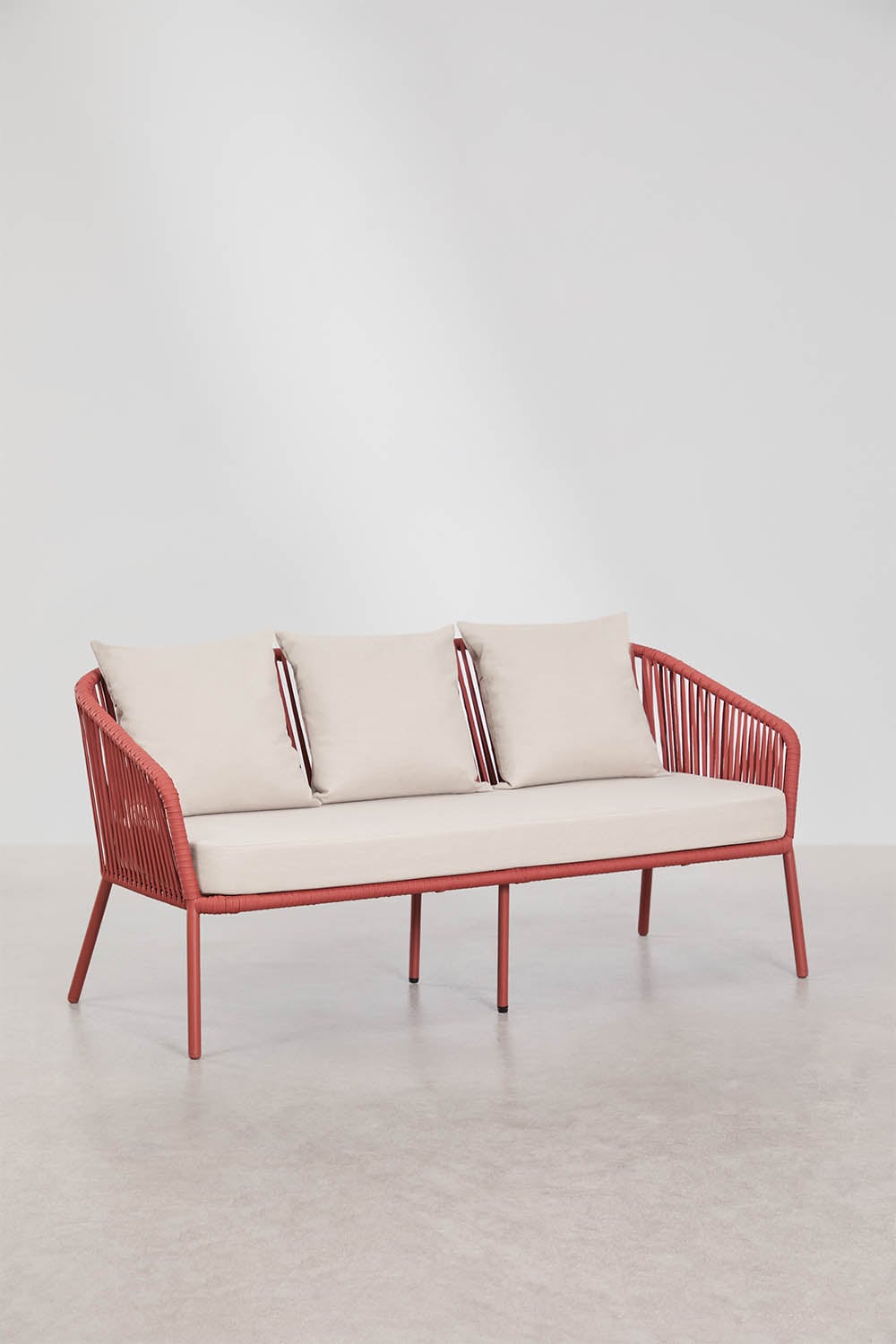 Gartenset mit 2-Sitzer-Sofa, 2 Sesseln aus geflochtener Schnur und Couchtisch Arhiza, Galeriebild 3