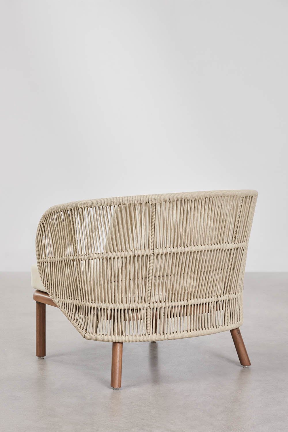 Sessel aus Akazienholz und geflochtenem Seil Capri, Galeriebild 4