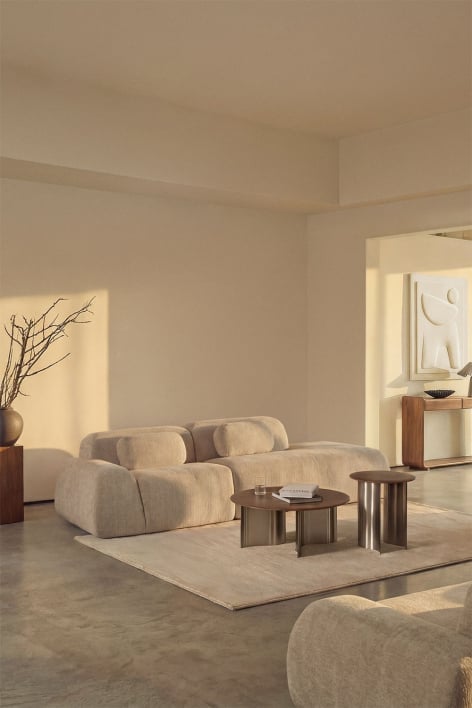 Modulares Ecksofa aus 2 Teilen mit rechtem Chaiselongue aus Vakuumverpacktem Chenille Merida