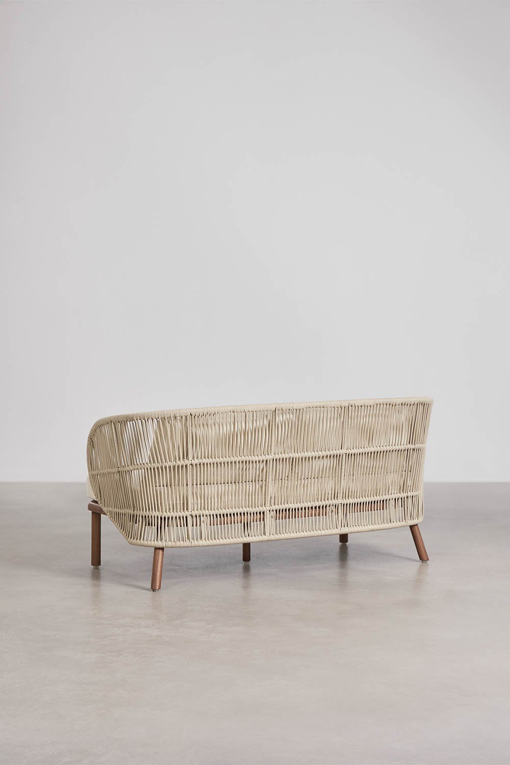 2-Sitzer-Sofa aus Akazienholz und geflochtenem Seil Capri, Galeriebild 5