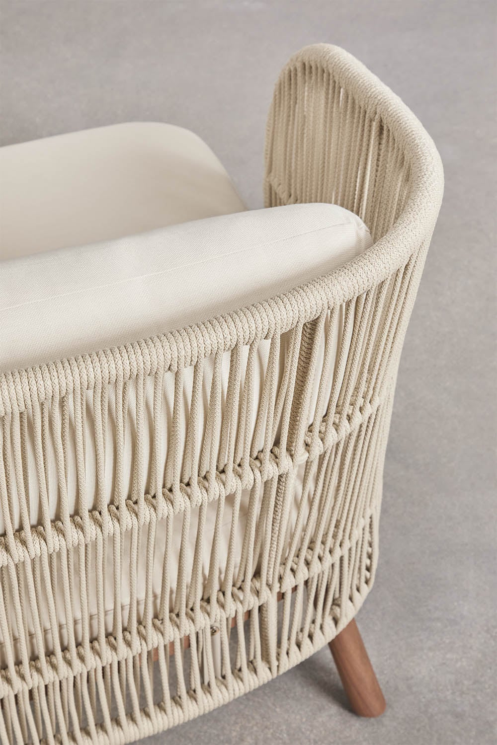 2-Sitzer-Sofa aus Akazienholz und geflochtenem Seil Capri, Galeriebild 6