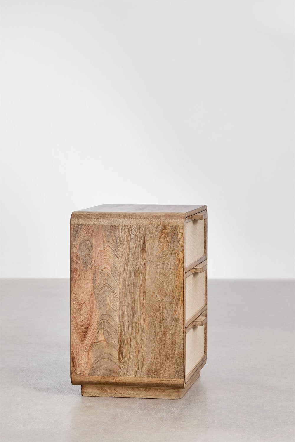 Rechteckiger Nachttisch 50x35 cm aus Mangoholz, MDF und Jute Abrams, Galeriebild 4