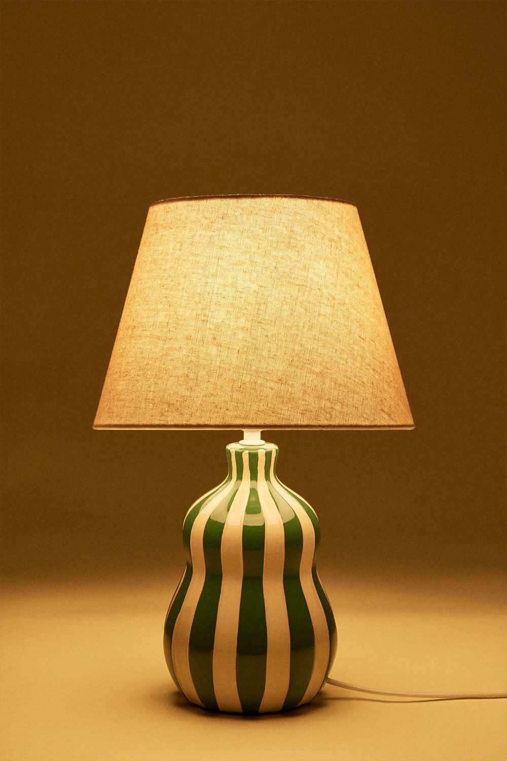 Jolira Tischlampe ↑40 cm aus Keramik und Leinen, Galeriebild 5