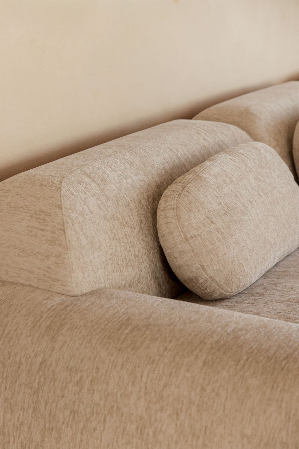 Linkes Eckmodul mit Armlehne für modulares Sofa aus Chenille, vakuumverpackt Merida, Galeriebild 2