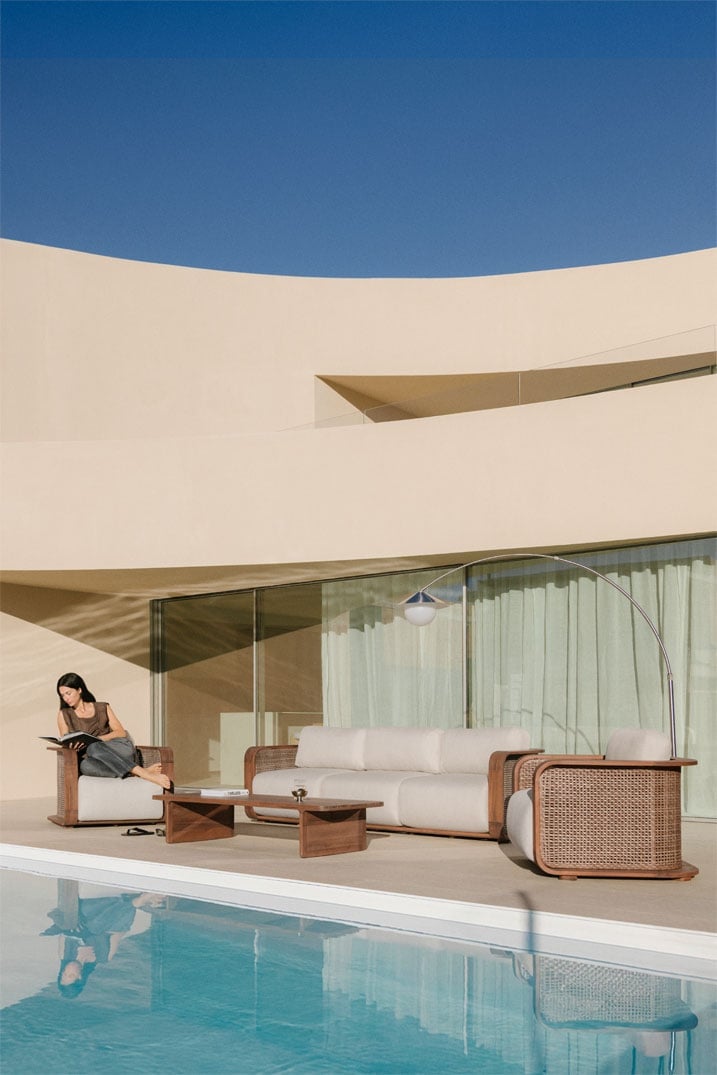 Gartenset mit 3-Sitzer-Sofa, 2 Sesseln und Couchtisch aus Noira-Akazienholz, Galeriebild 1