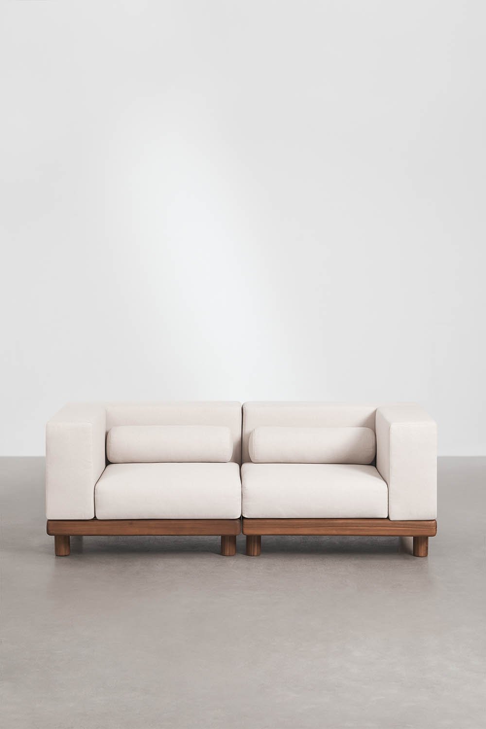 Modulares 2-teiliges Gartensofa mit 2 Eckmodulen aus Akazie Edrien, Galeriebild 3