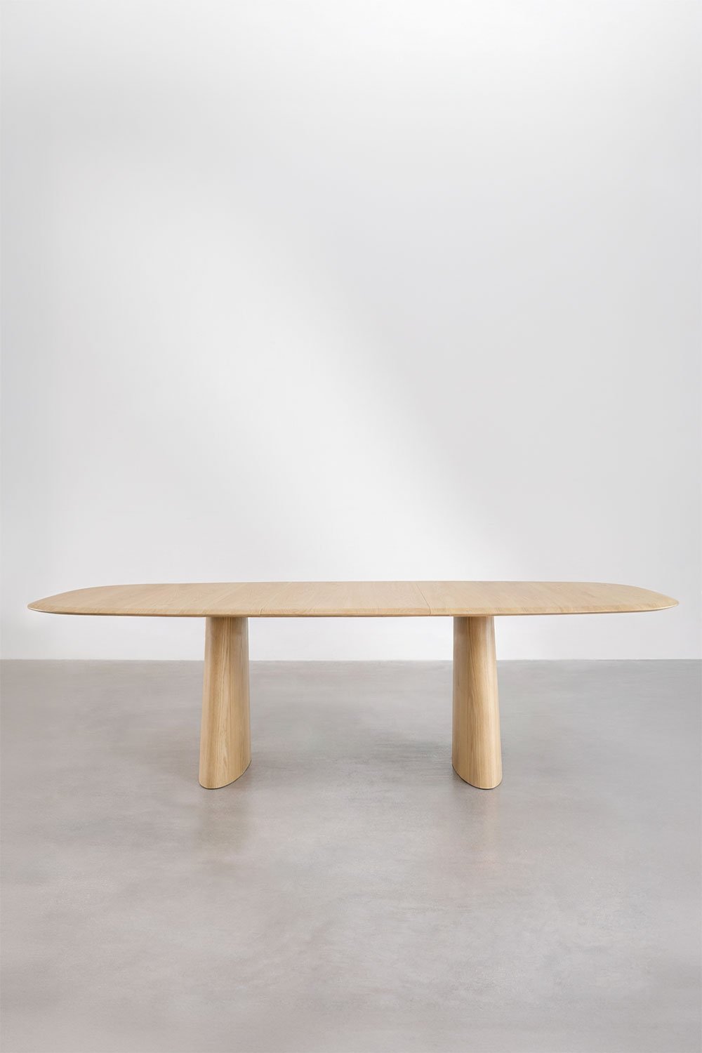 Ovaler ausziehbarer Esstisch aus MDF und Eschenfurnier Nuveta, Galeriebild 6