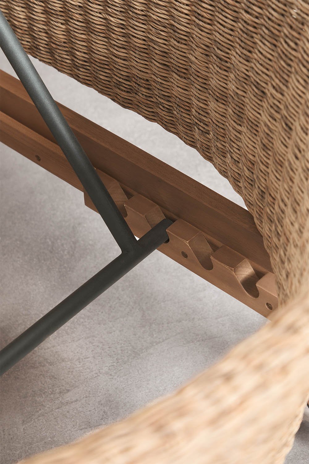 Pack mit 2 Liegen aus Akazienholz und synthetischem Rattan Ribeira, Galeriebild 7