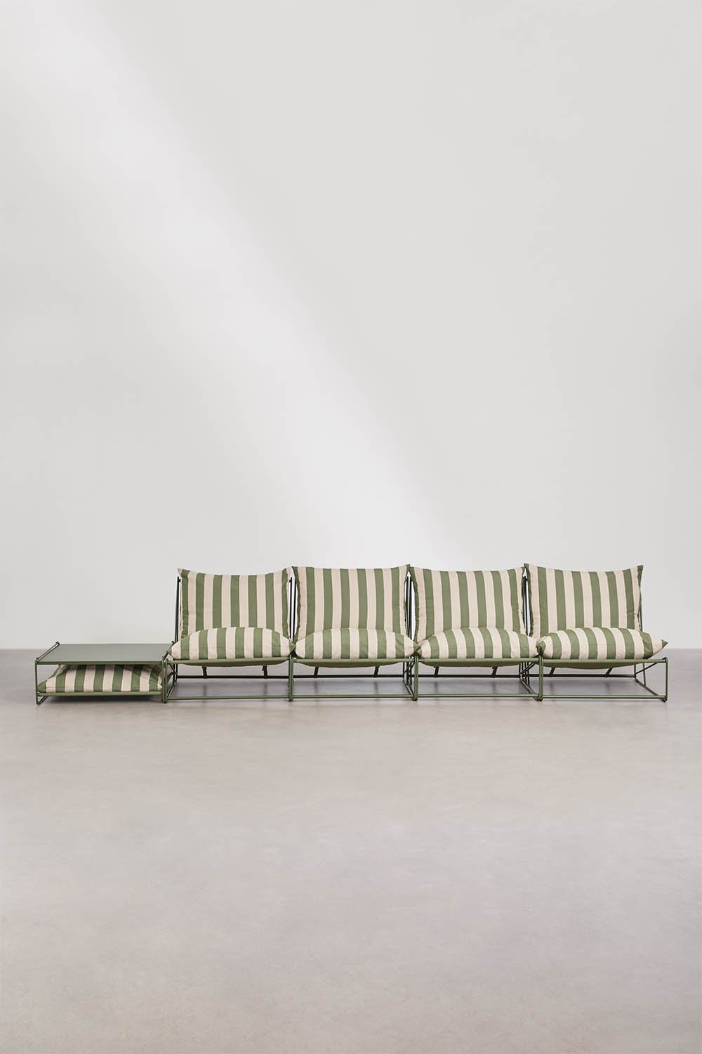 4-teiliges Garten-Set mit modularer Sofagarnitur und umwandelbarem Beistelltisch Amaro, Galeriebild 3