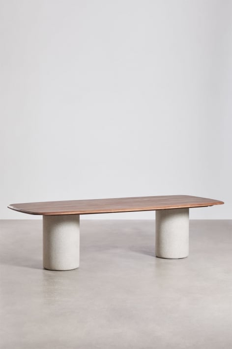 Rechteckiger Esstisch 270x110 cm aus Akazienholz Leighton