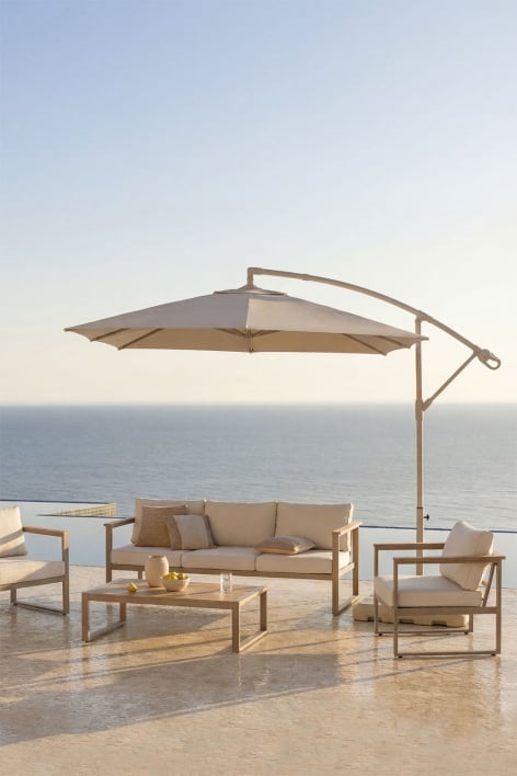 Sonnenschirm Ø295 cm aus Stoff und Aluminium Salina