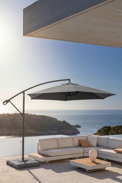 Parasol Ø295 cm aus Stoff und Stahl Salina