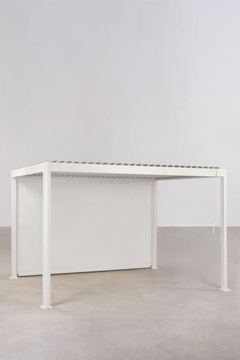 Bioklimatische Pergola mit Lamellen und seitlichem Aluminium-Markisentuch Druvia