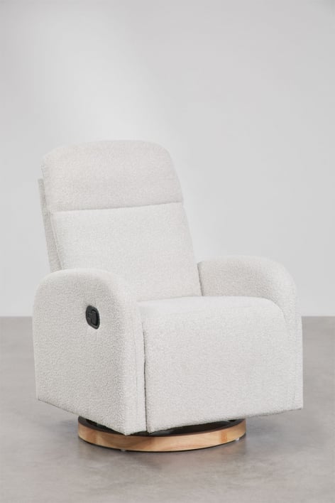 Pack mit 2 drehbaren und verstellbaren Sesseln aus Bouclé-Stoff Vako -  Off White Bouclé stof