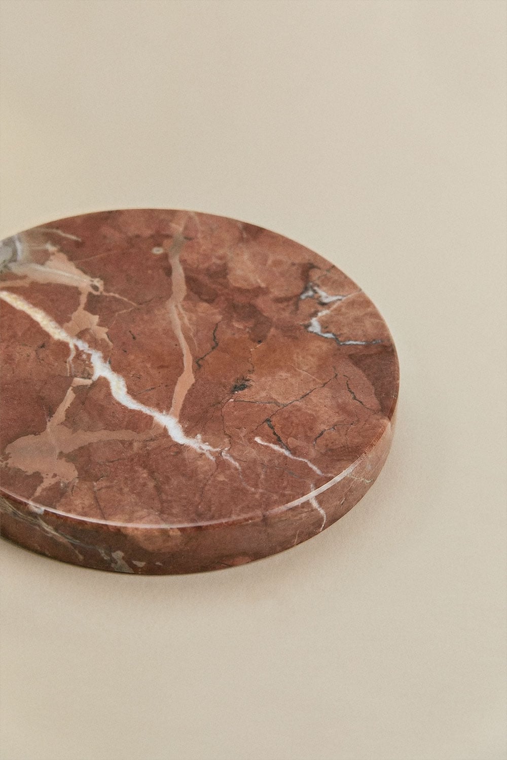 Set aus 4 runden Untersetzern Ø10 cm aus Valtris-Marmor, Galeriebild 5