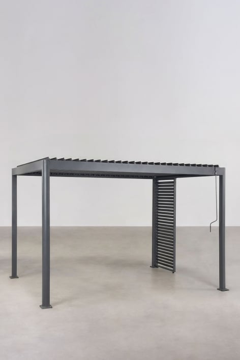 Bioklimatische Pergola mit Lamellen und Aluminiumplatte Druvia