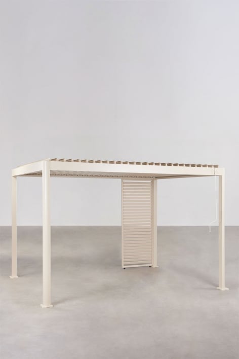 Bioklimatische Pergola mit Lamellen und Aluminiumplatte Druvia