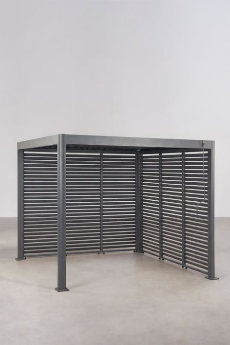 Bioklimatische Pergola mit Lamellen und seitlichen Aluminiumplatten Druvia