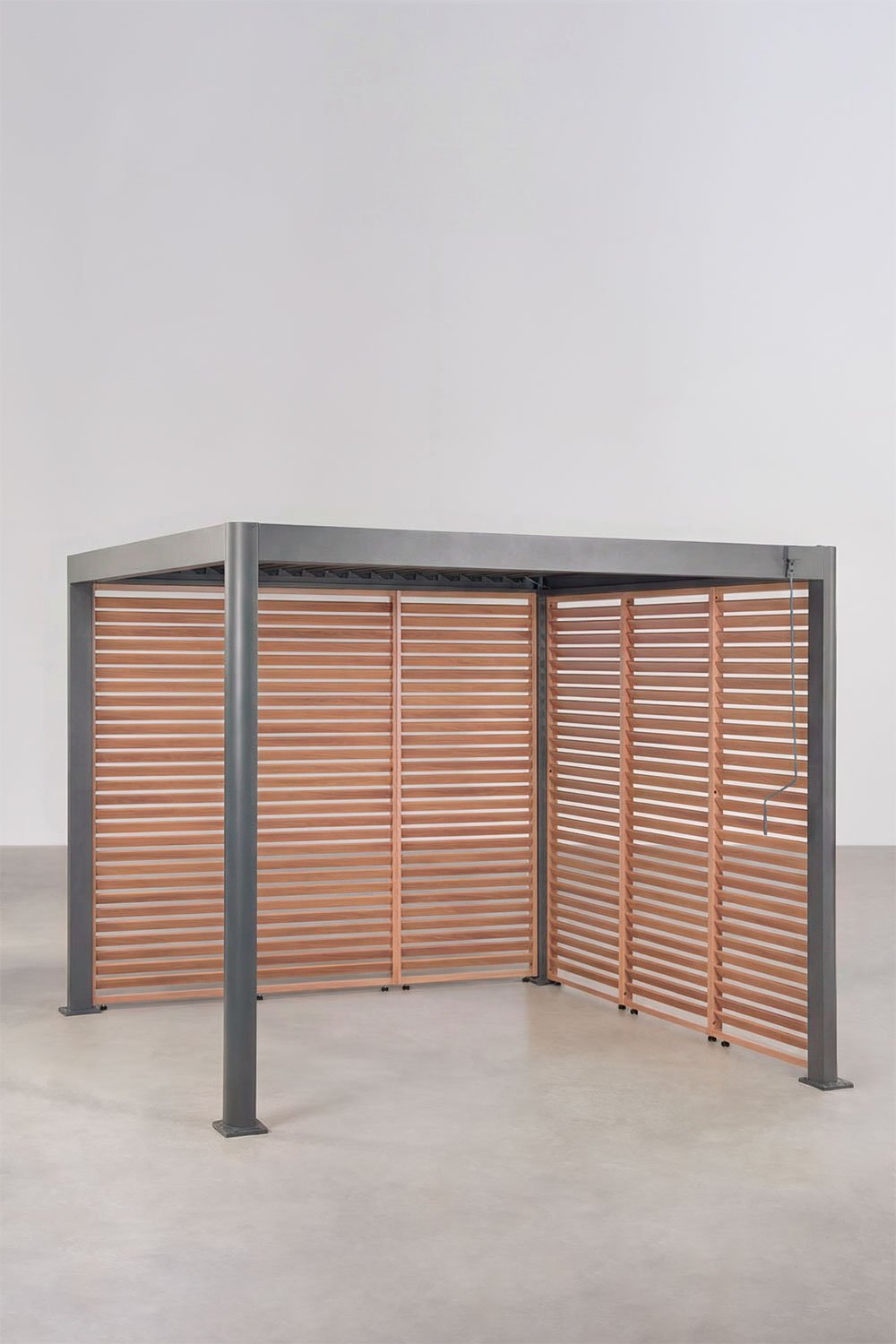 Bioklimatische Pergola mit Lamellen und seitlichen Aluminiumplatten Druvia, Galeriebild 1