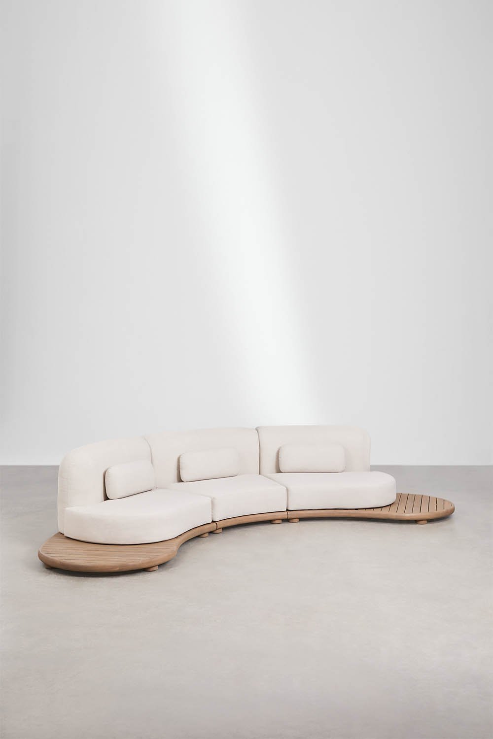 Modulares U-Garten-Sofa aus 3 Teilen aus Akazienholz Gerard, Galeriebild 1