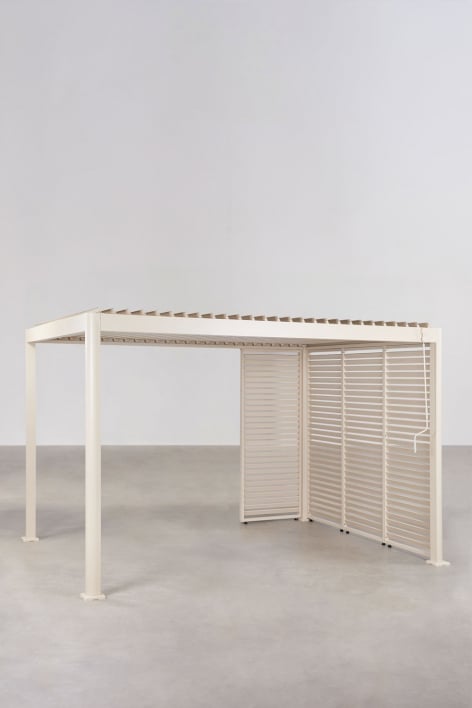 Bioklimatische Pergola mit Lamellen und Aluminiumplatten Druvia