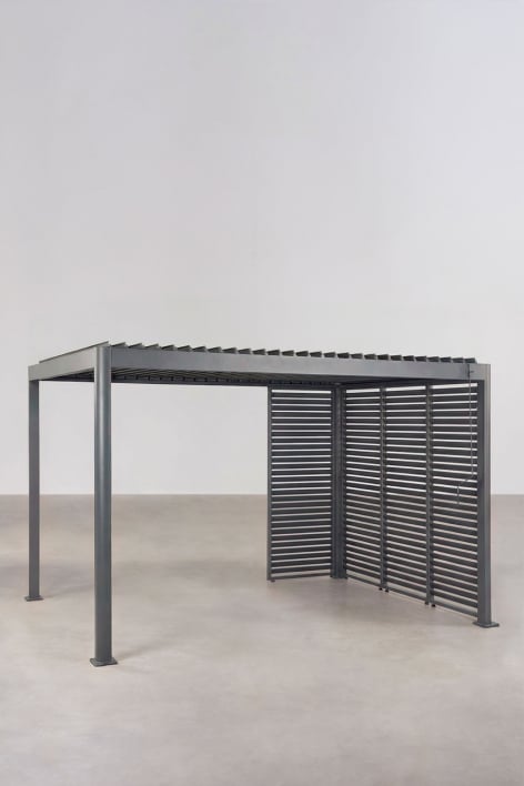 Bioklimatische Pergola mit Lamellen und Aluminiumplatten Druvia