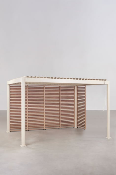 Bioklimatische Pergola mit Lamellen und Aluminiumplatten Druvia