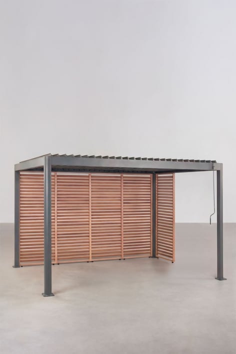 Bioklimatische Pergola mit Lamellen und Aluminiumplatten Druvia