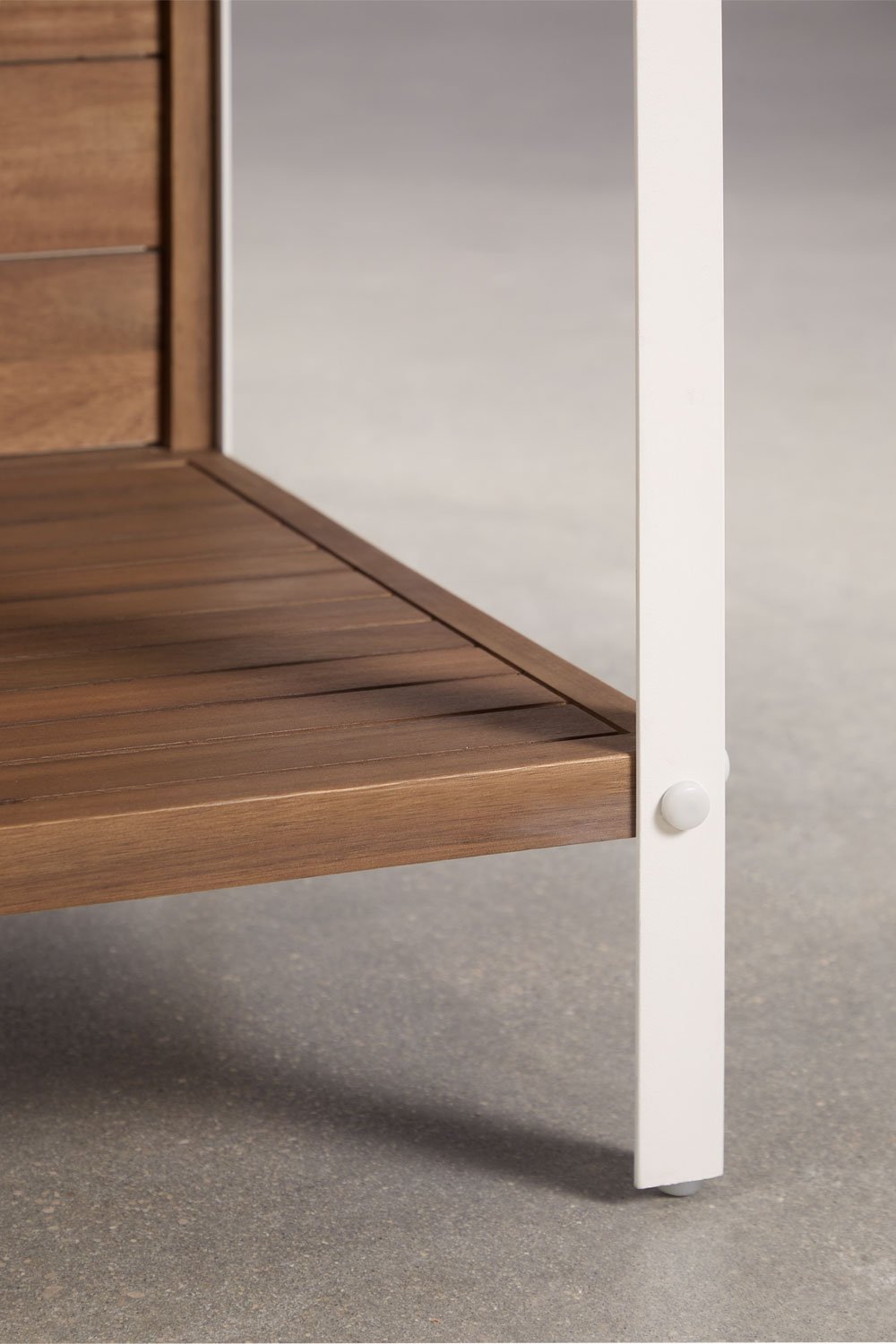 Modul mit Regalen zur Aufbewahrung für modulare Außenküche aus Akazienholz und Aluminium Reggie, Galeriebild 5